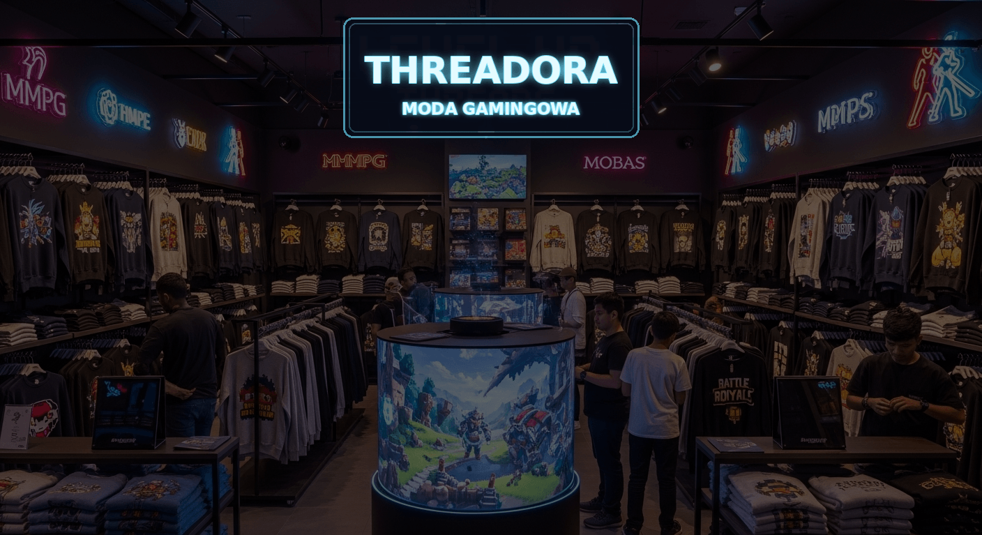 Wnętrze sklepu z odzieżą gamingową Threadora.